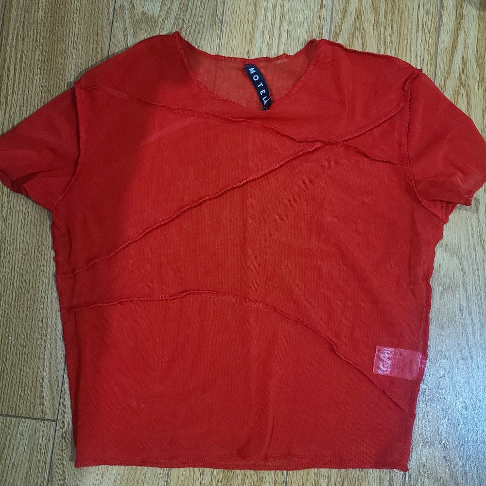 Motel Red Mesh Short Sleeve